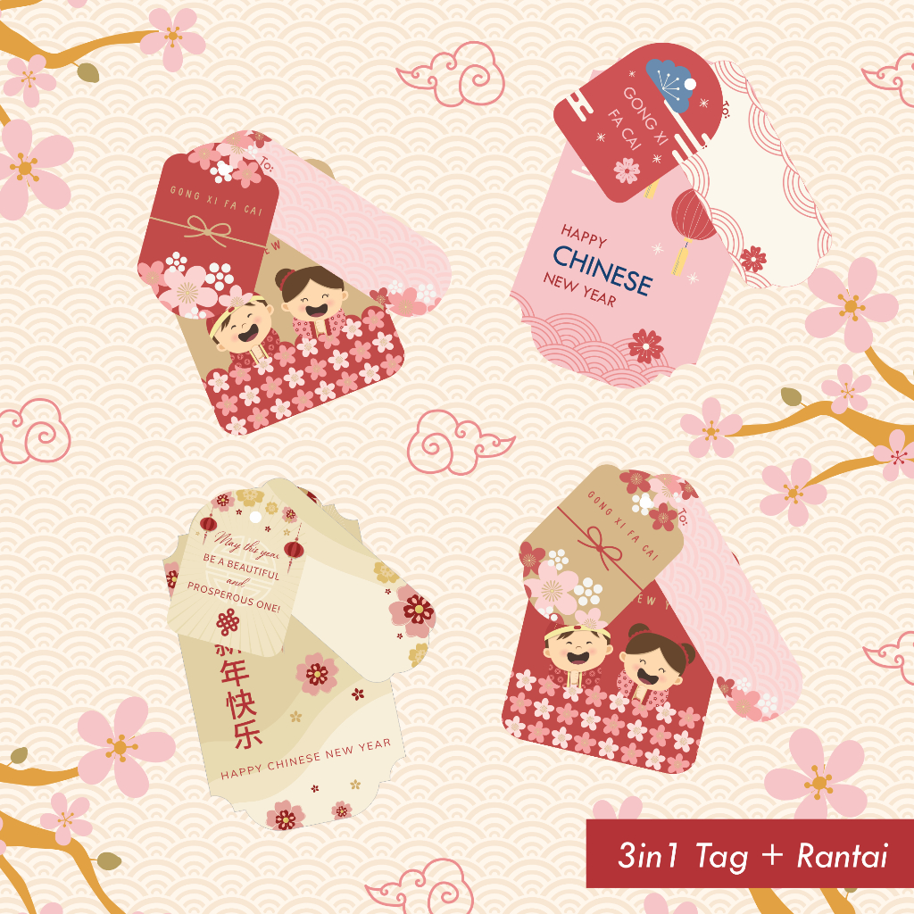 

10 Set Hang Tag 3 in 1 Imlek Chinese New Year
