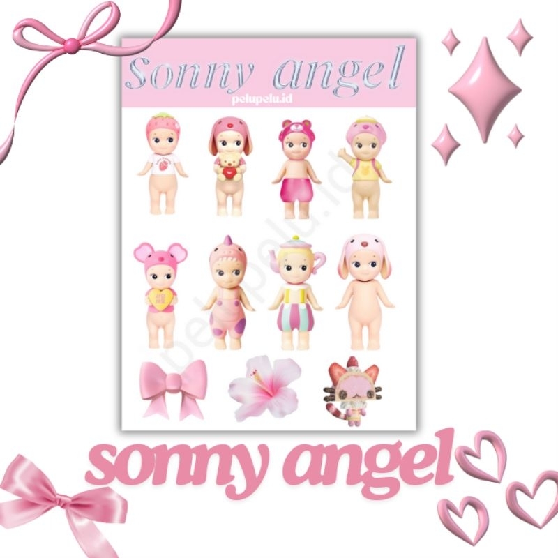 

stickers sonny angel pink waterproof lucu sheet cute aesthetic korea deco scrapbook, journaling