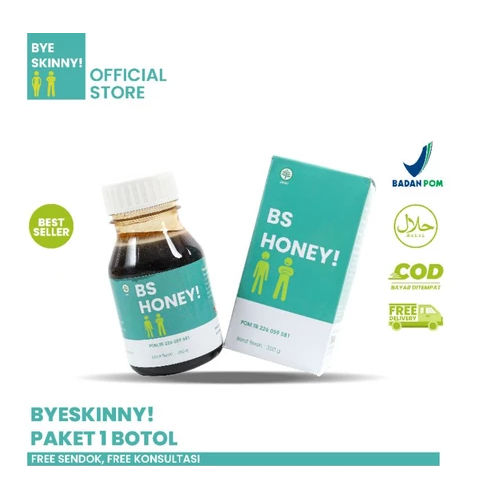 

*PROMO* BYE SKINNY 1 Botol (BS HONEY Penggemuk Badan)