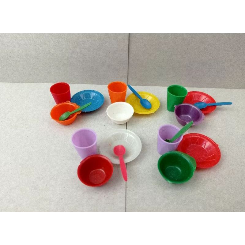 5set Mainan Anak Piring Mangkok Gelas Sendok Mini / Mainan Kreativitas Anak