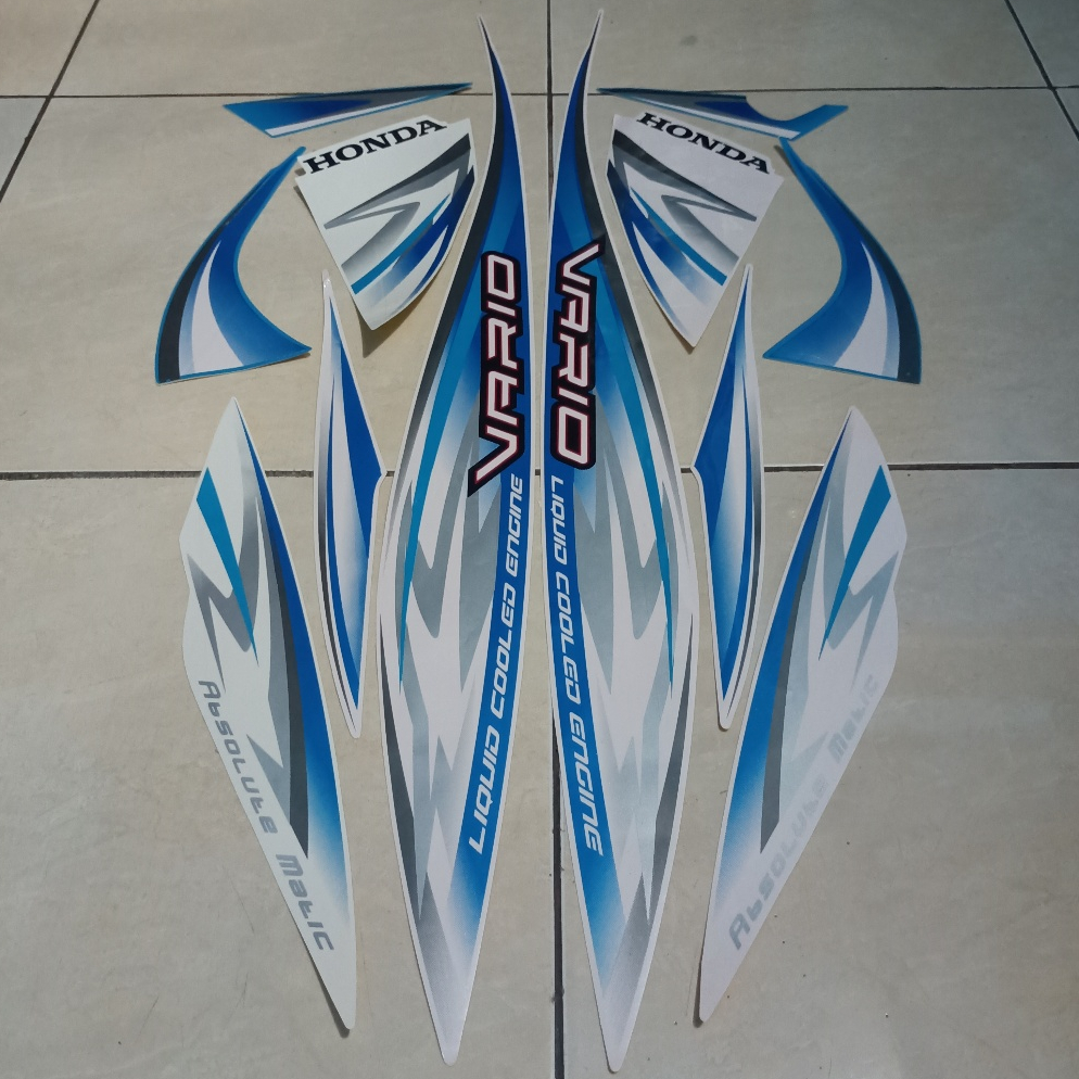 stiker striping honda vario 110 karbu 2012 2013 putih biru lis body standar berkualitas original