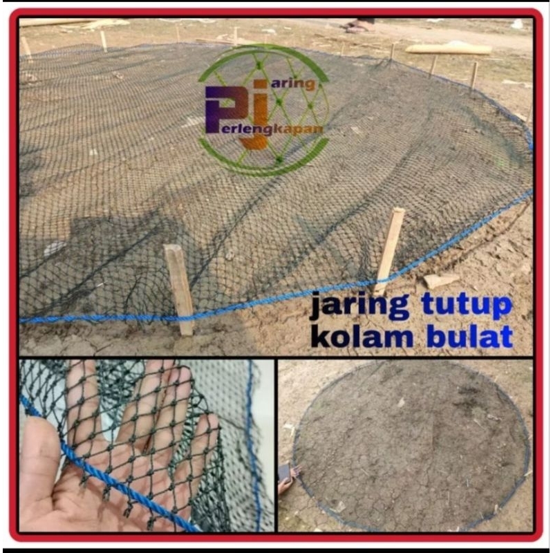 jaring tutup kolam ikan bulat diameter 2m