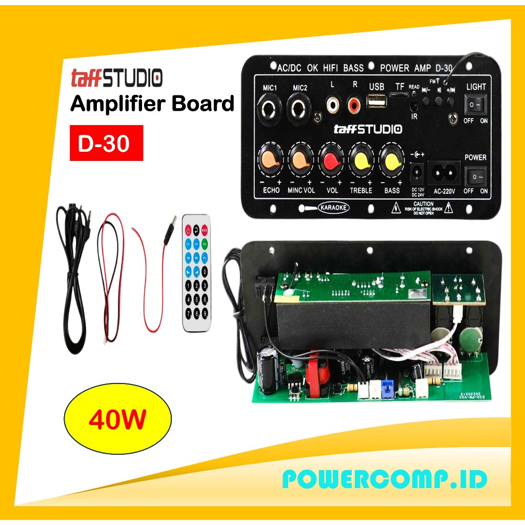 40W Bluetooth 5.0 MP3 Amplifier Board 12V 24V Dual Microphone AMP Module USB TF FM Car Music Bass So