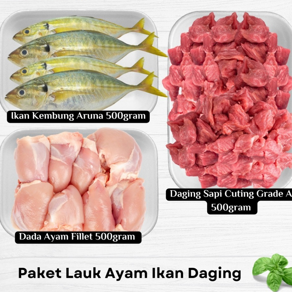 

Paket lauk ayam ikan daging fress special