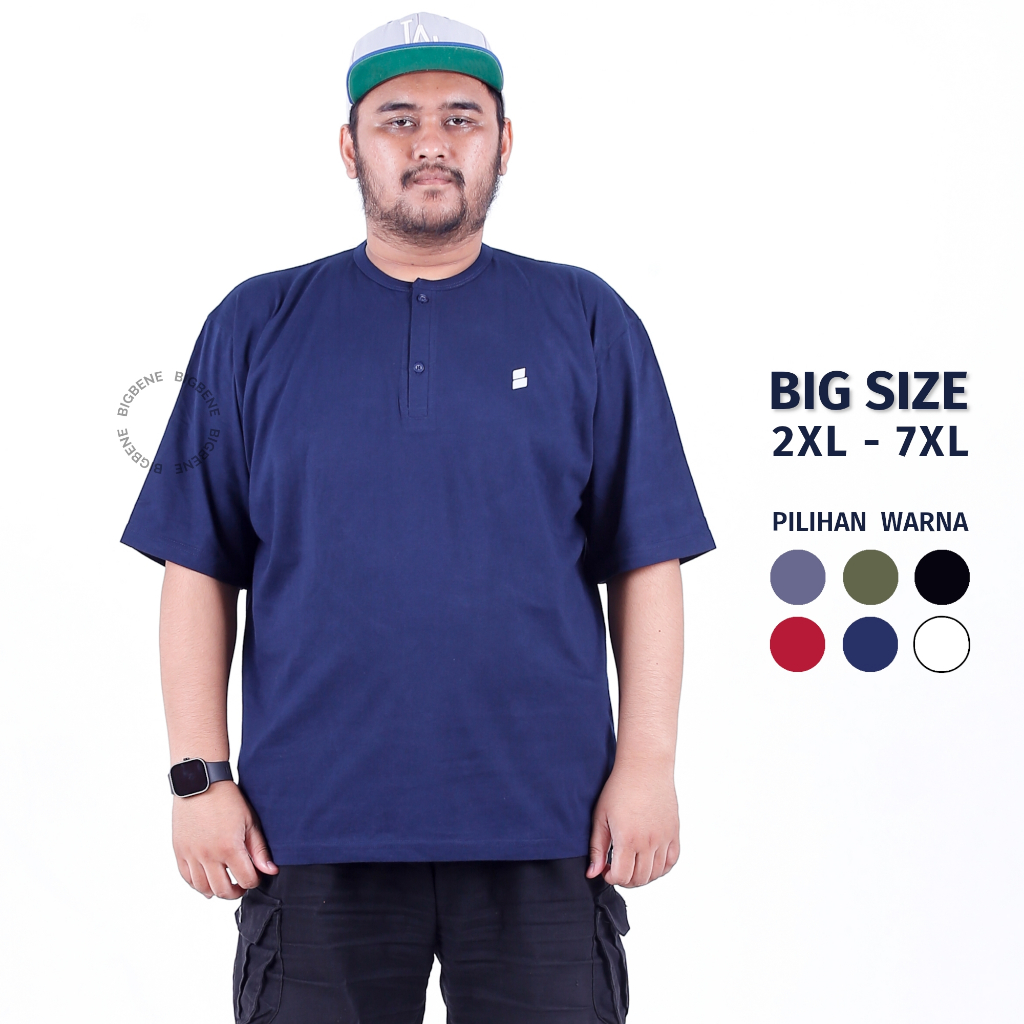 Kaos Kancing Pria Ukuran Jumbo 2XL 3XL 4XL 5XL 6XL 7XL Big Size LD 120 130 140 150