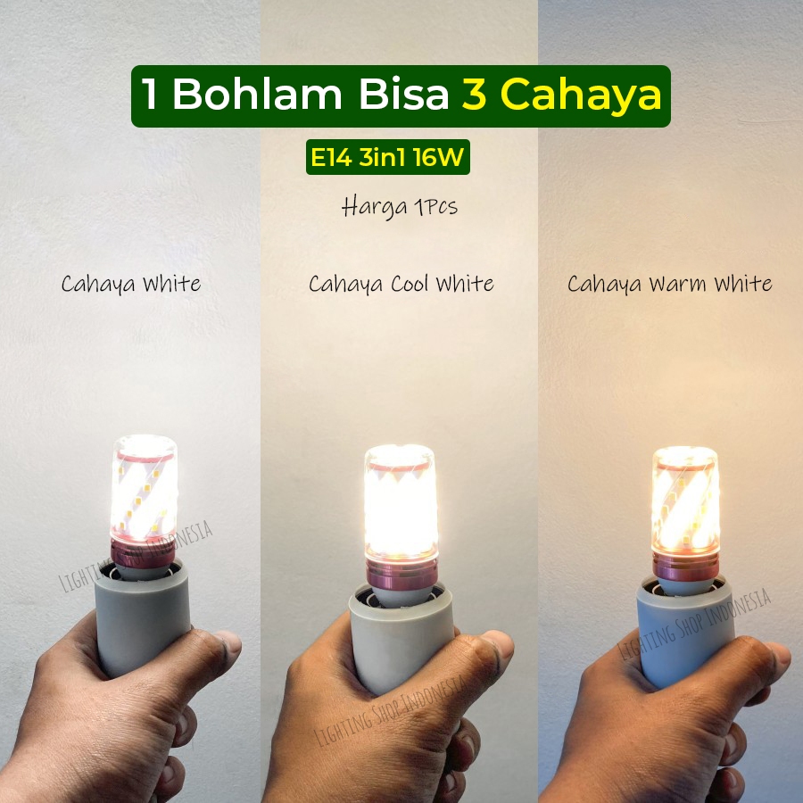 Lampu bohlam led 12w fiting e14 & e27 corn candle terang hias gantung