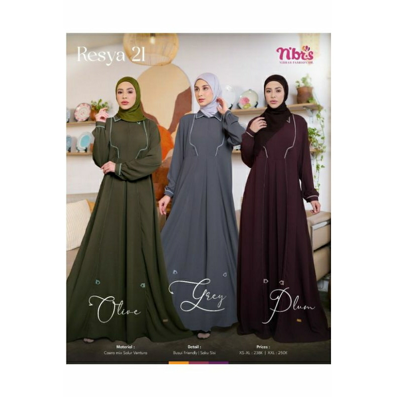 Resya 21 by Nibras/Gamis Nibras/Gamis remaja/gamis kekinian/gamis muslim/gamis moslem/gamis nibras/n