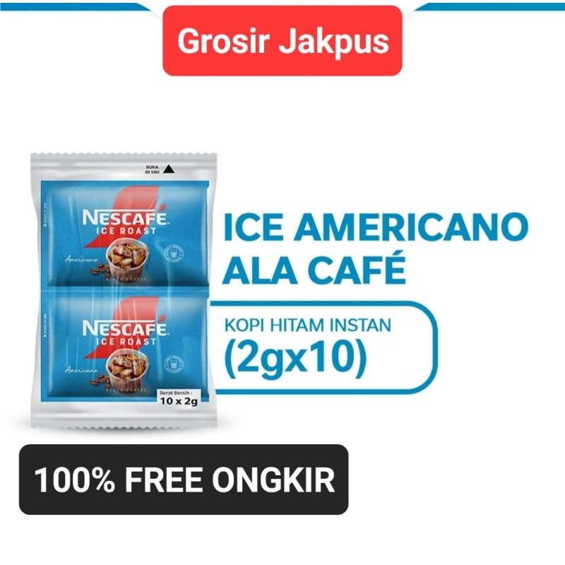 

NESCAFE KOPI INSTAN ICE ROAST AMERICANO 1 RENTENG ISI 10 SACHET x2gram