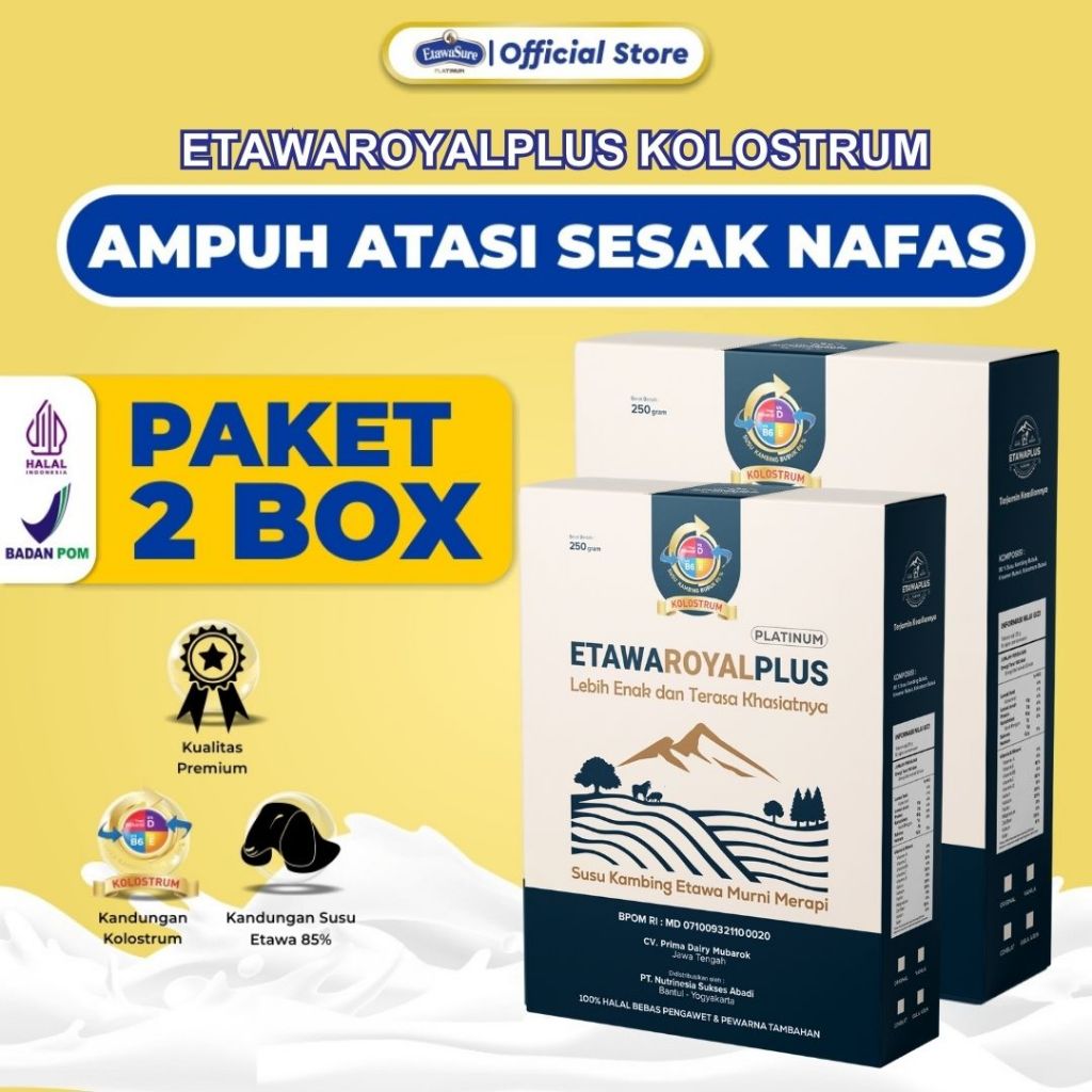 Susu Kambing Etawa - Etawaroyalplus Platinum - Untuk Sesak Nafas dan Nyeri Dada Kepadatan Tulang dan