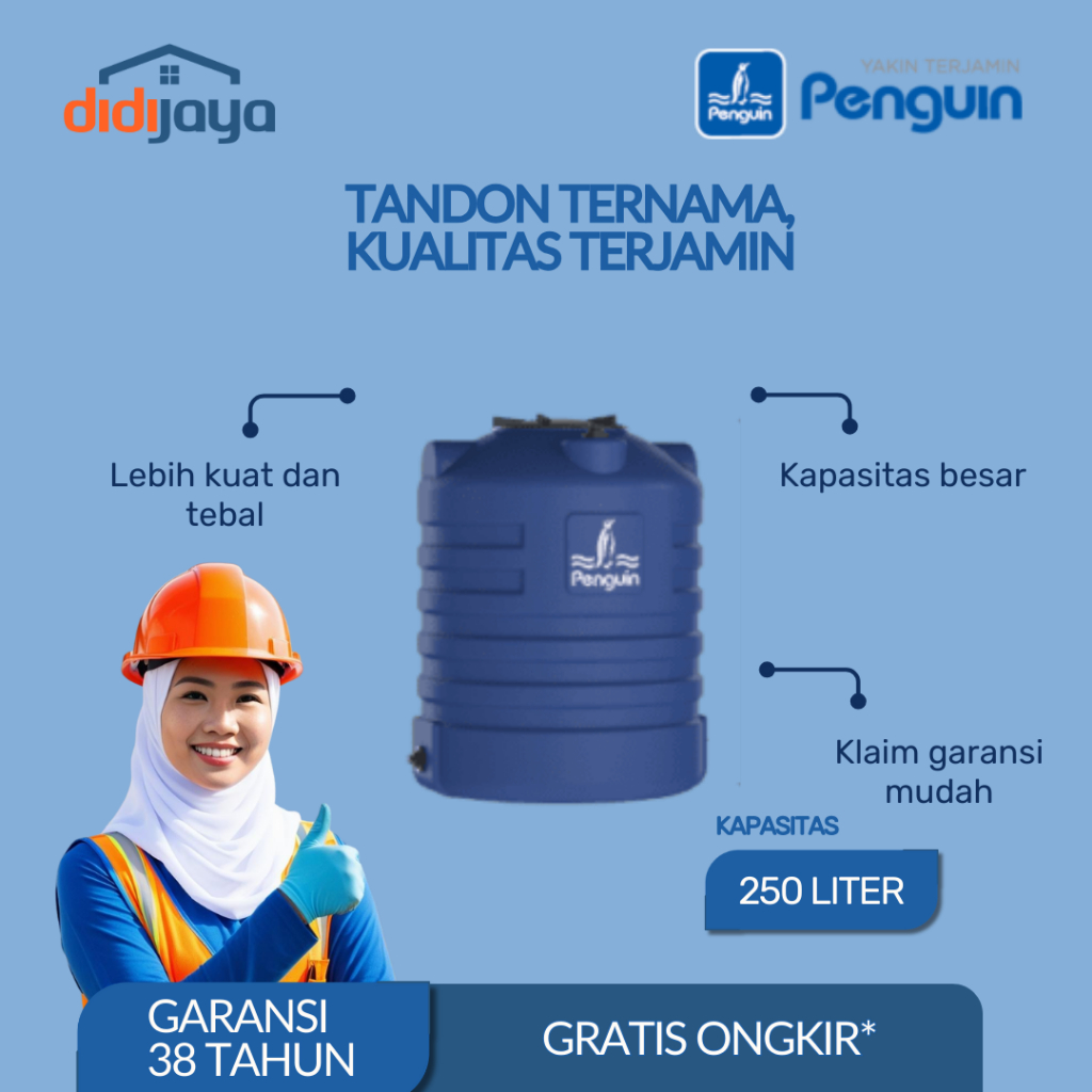 Tandon Air Blow Tank Penguin TW 25 250 Liter | Toren Air | Tangki Air Blow Tank Penguin Bergaransi