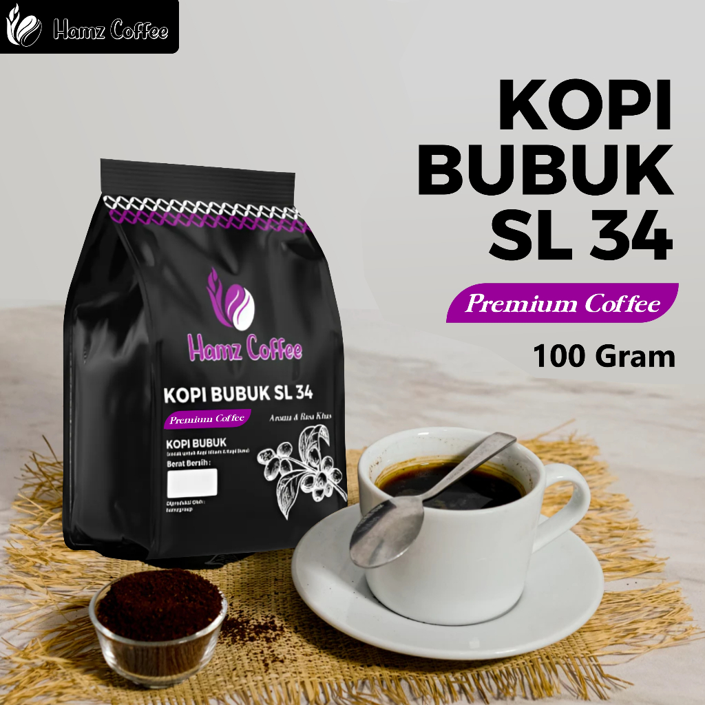 

Hamz Coffee - kopi bubuk SL 34 premium 100gr