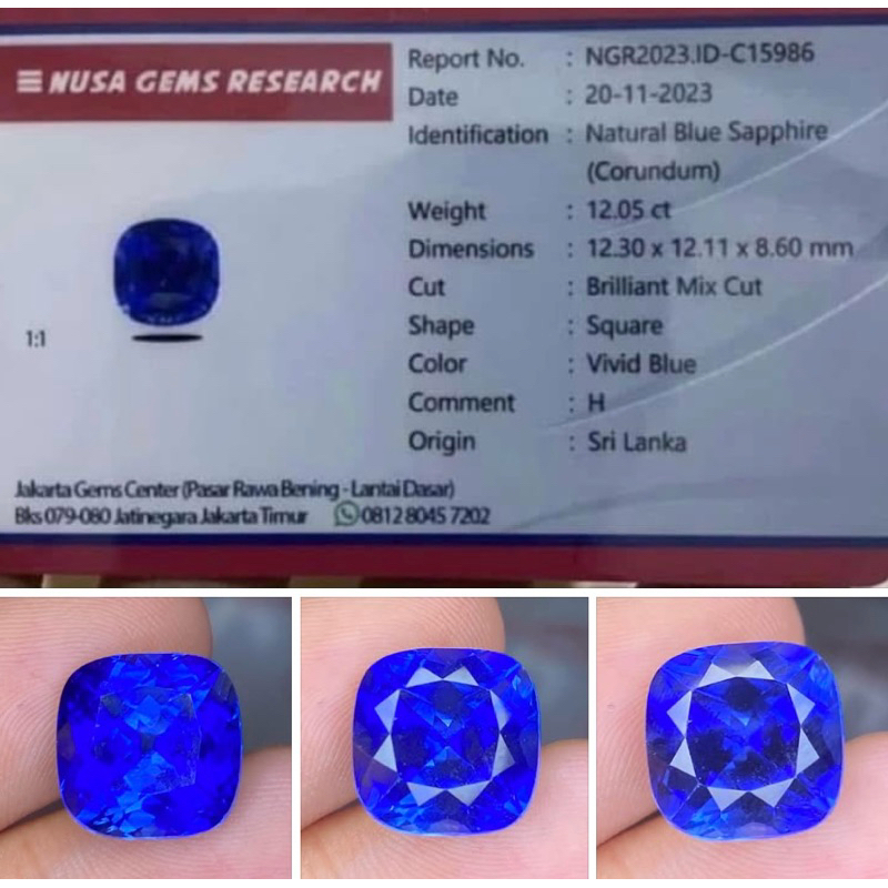 Batu Blue Safir Memo Top Quality