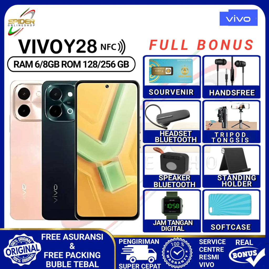 VIVO Y28 4G NFC RAM  6/8GB ROM 128/256GB GARANSI RESMI VIVO