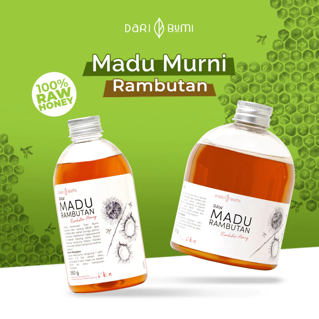 

Madu Murni Rambutan 650 Gr Dari Bumi Raw Honey Premium