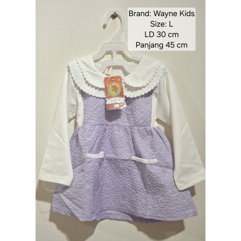 Wayne Kids Dress Baby Girl Anak Perempuan Ungu Purple cantik unik vintage