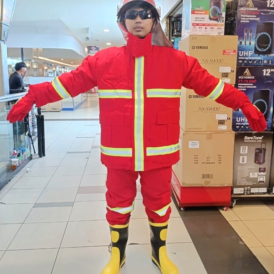 Full Set Baju Pemadam Kebakaran Murah / Baju Safety Damkar Original / Baju Safety Pemadam Kebakaran 