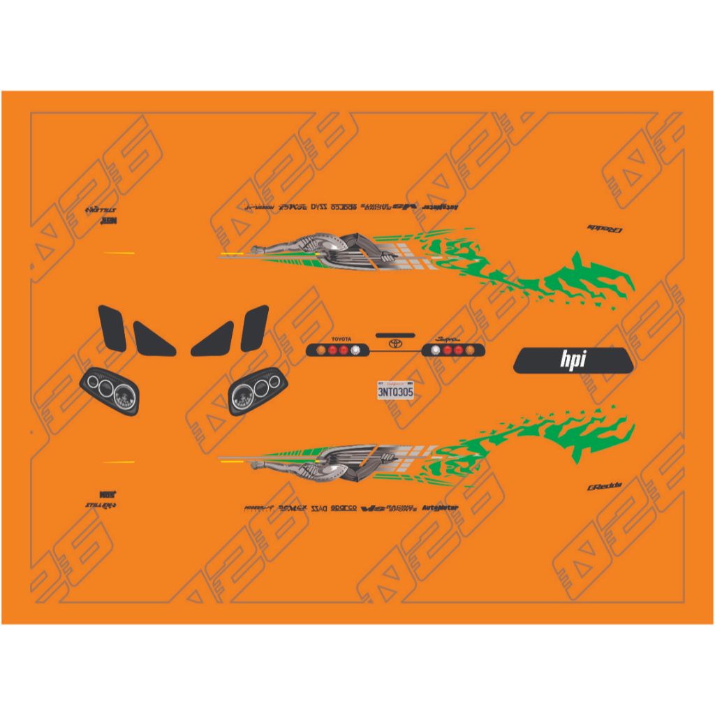 [WHITE TONER] Decal Hotwheels Supra MK4 Brian O'Conner