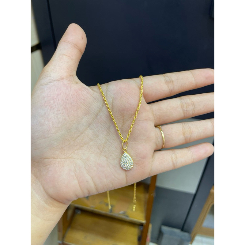 kalung tambang dan liontin emas kadar 375%/8k