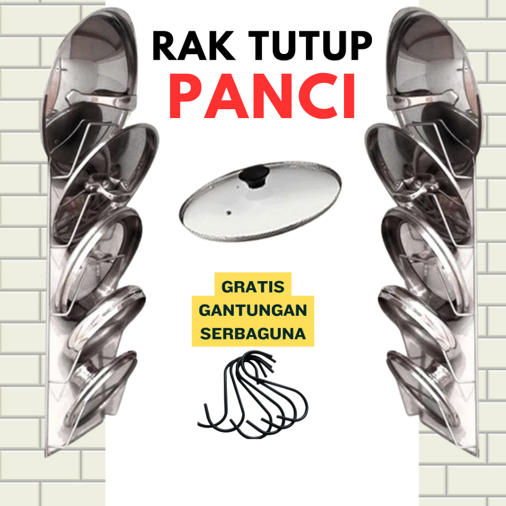RAK TUTUP PANCI GANTUNG NEMPEL DINDING / RAK PIRING