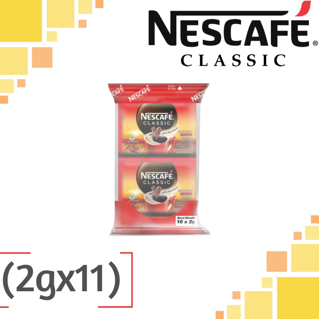 

Nescafe Classic Kopi Instant Kemasan 10 x 2g Bonus 1Pcs