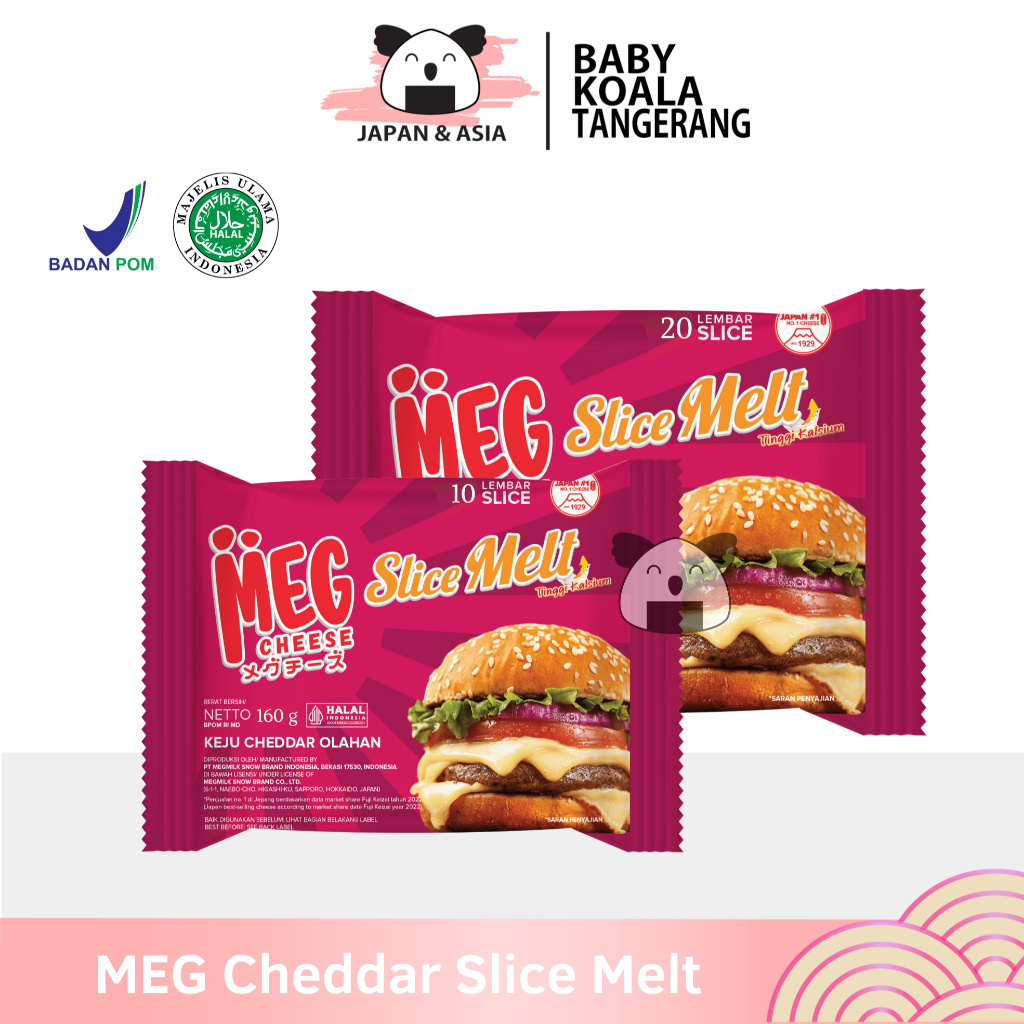 

MEG CHEESE Keju Cheddar Slice Melt 20 Lembar Halal-