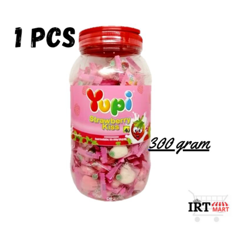 

1 PCS PERMEN YUPI | Permen Yupi Toples Rasa Stroberi 300 gram | Jajan Lebaran Murah