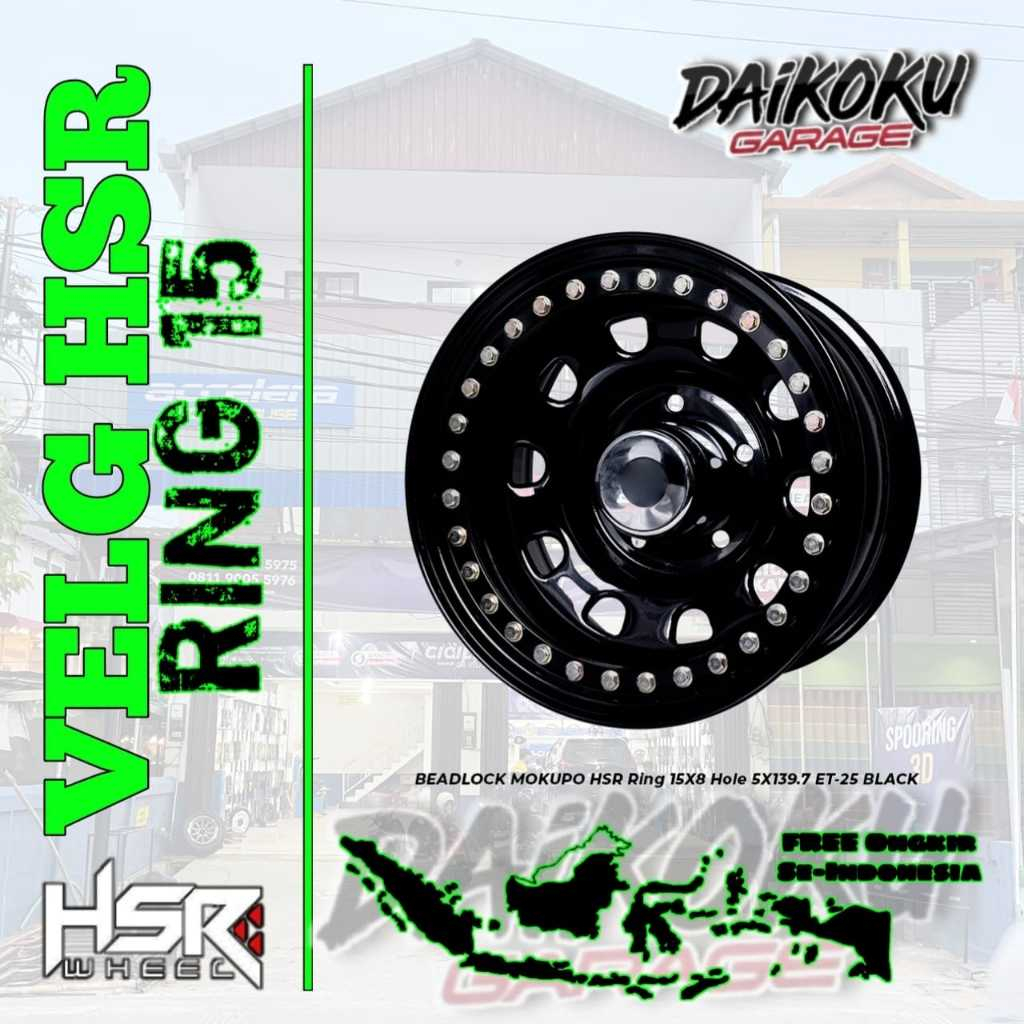 Velg Mobil Offroad HSR Ring 15 Model Kaleng (Jimny, Katana, Jeep dll) Toko Velg Mobil Banjarmasin