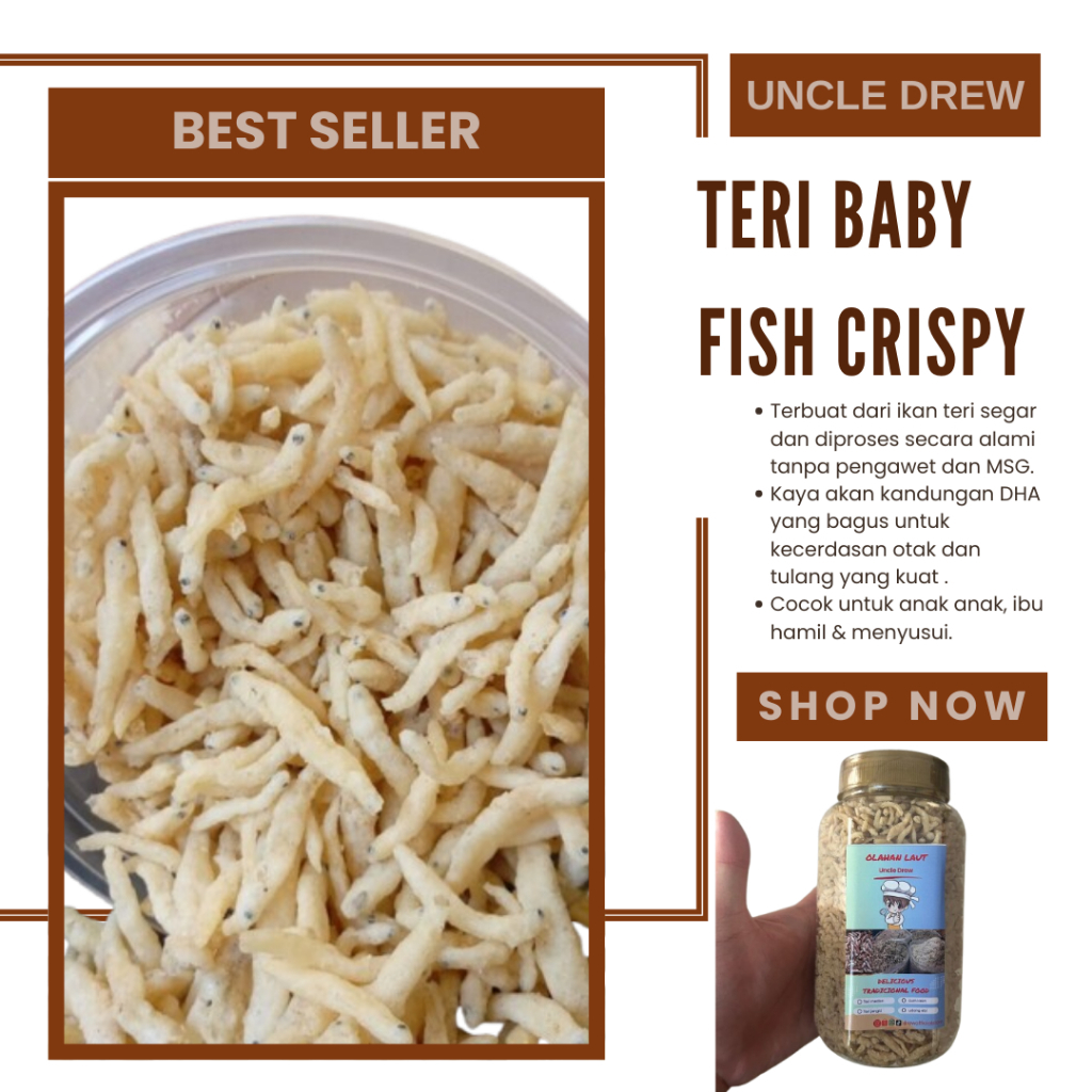 

IKAN TERI BABY CRISPY ( BABY FISH TERI SEGAR ) UNCLE DREW