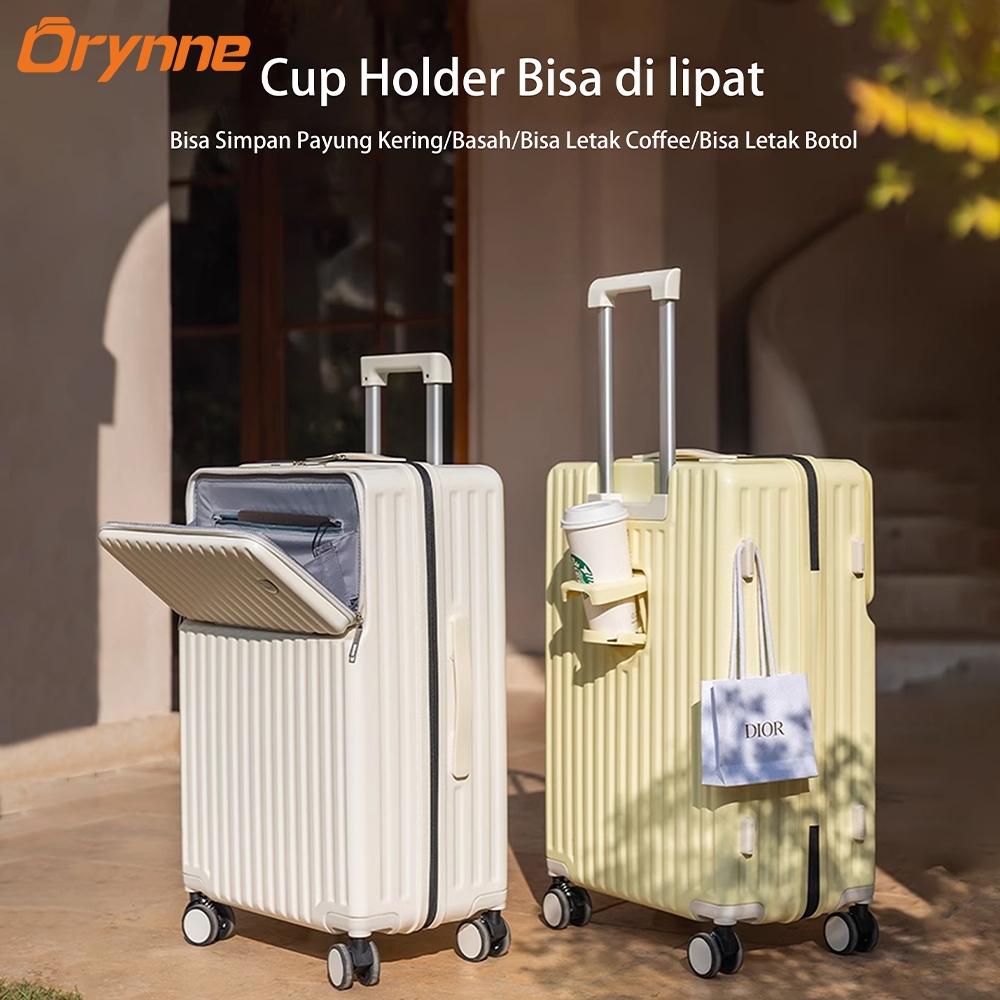 [Bingkai aluminium]Orynne 20/24/28 inch koper Depan Multi Fungsi koper Bahan PC Tahan Baret dan Aus 