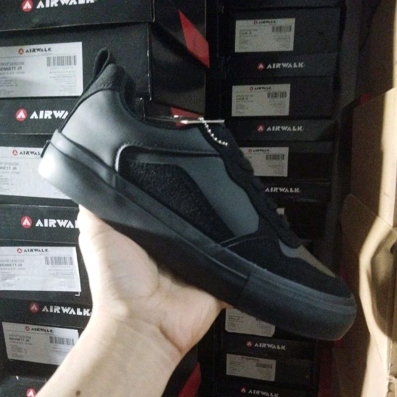 AIRWALK BARIA MEN'S SNEAKERS BLACK ORIGINAL SIZE 41