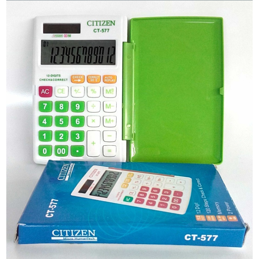 

kalkulator citizen CT 577 12 digit WARNA WARNI CITIZEN POCKET SAKU CHECK CORRECT 2 WAY