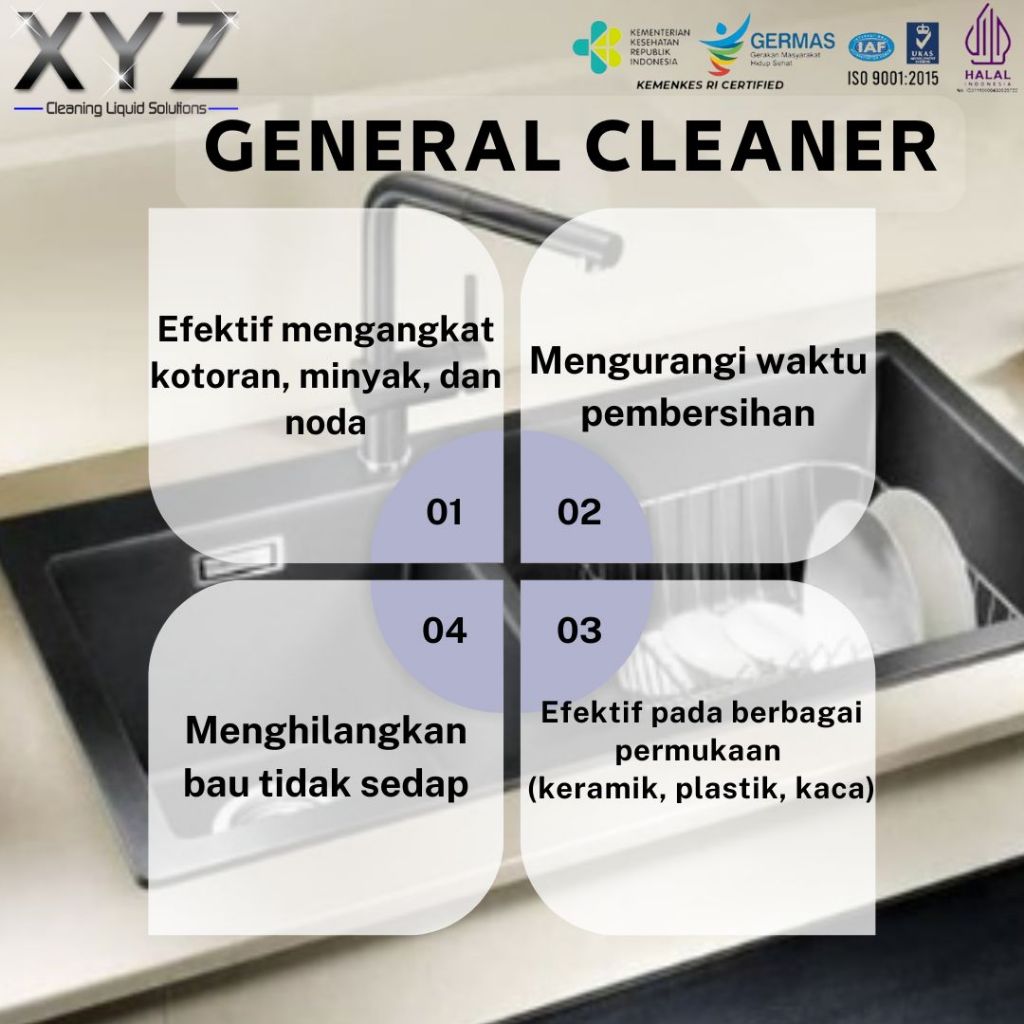 XYZ General Cleaner Green Lime/ DISHWASING / PEMBERSIH UMUM 5L 20L