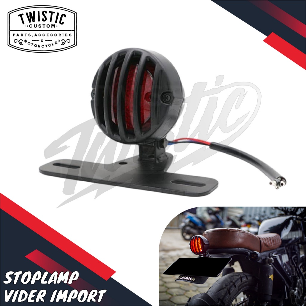 Stoplamp Lampu Belakang Vider Grill Motor W175 XSR 155 Benelli Japstyle Scrambler Tracker