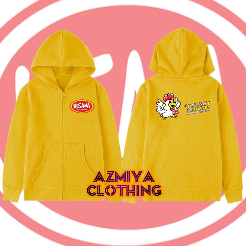 Hoodie zipper resleting anak Hisana Fried Chicken logo 2
