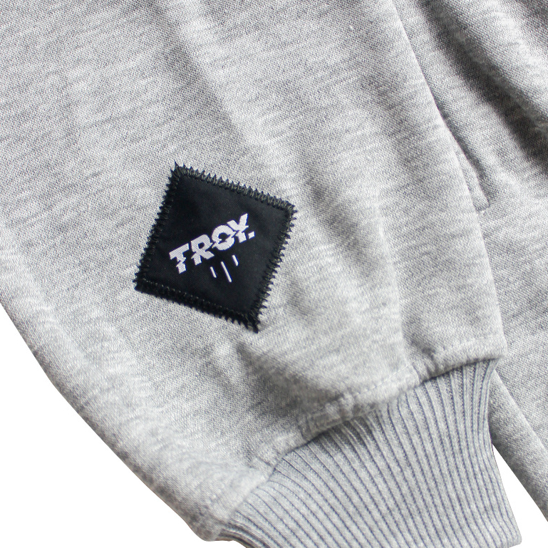 Troy Company Sweater Crewneck Half Zipper Misty Kusa - Half Zip Pria Abu Misty HZ 2881