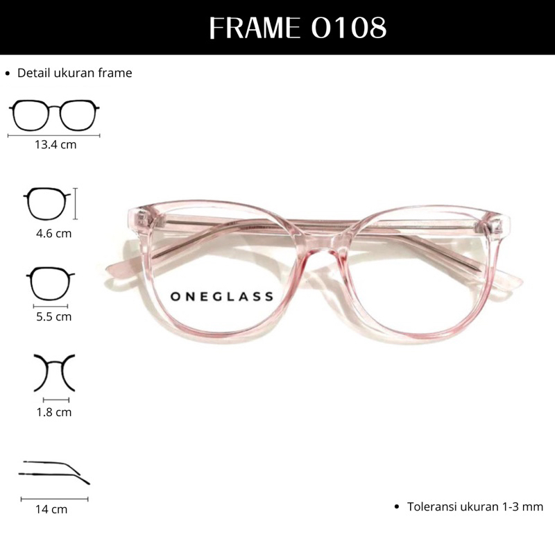 Oneglass- Frame Kacamata O108 Unisex