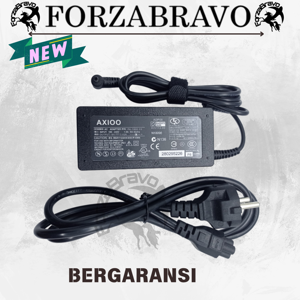 Adaptor Charger Casan Axioo Mybook pro H5 H6 H7 Mybook pro G5 F3 19V 3.42A