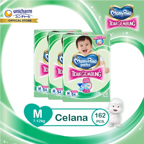 MamyPoko Pants Tidak Gembung - M 54 - Popok Celana - 3 Packs