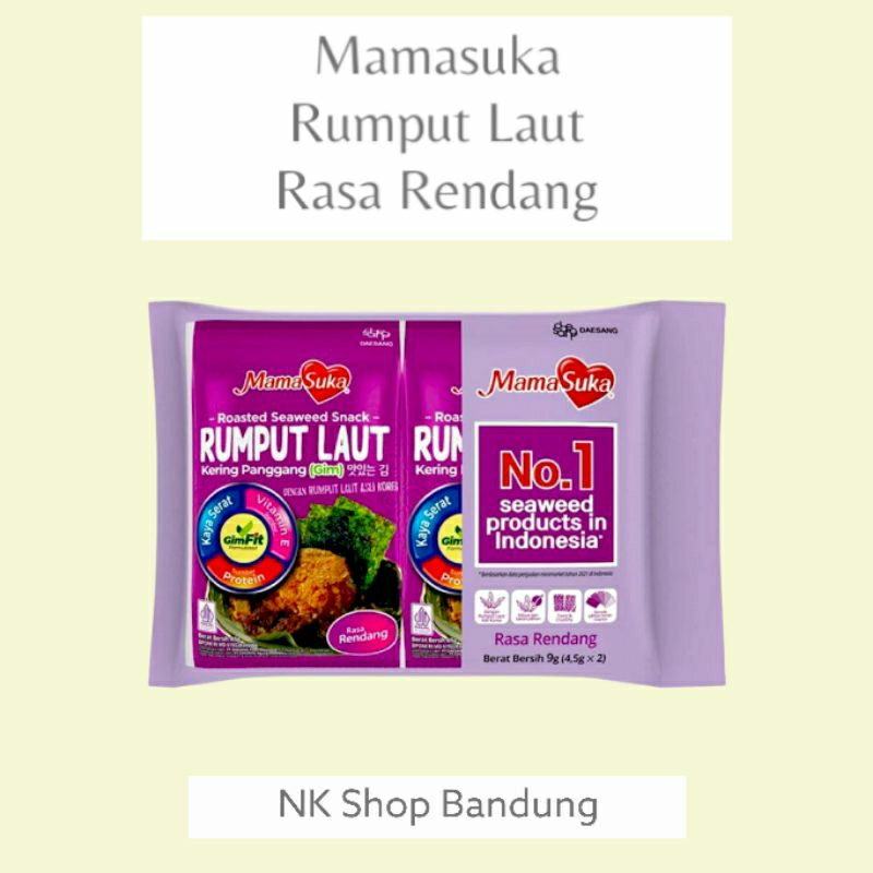 

MamaSuka Rumput laut Panggang (Nori) Variant Rendang isi 2 pack x 4,5gr
