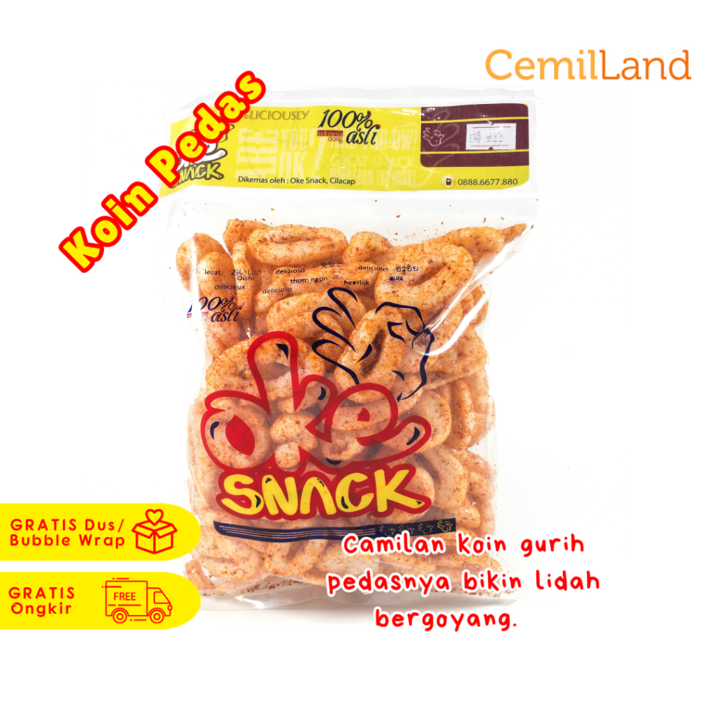 

Kerupuk Koin Ikan Pedas Oke Snack Makanan Pedes Cemilan Murah