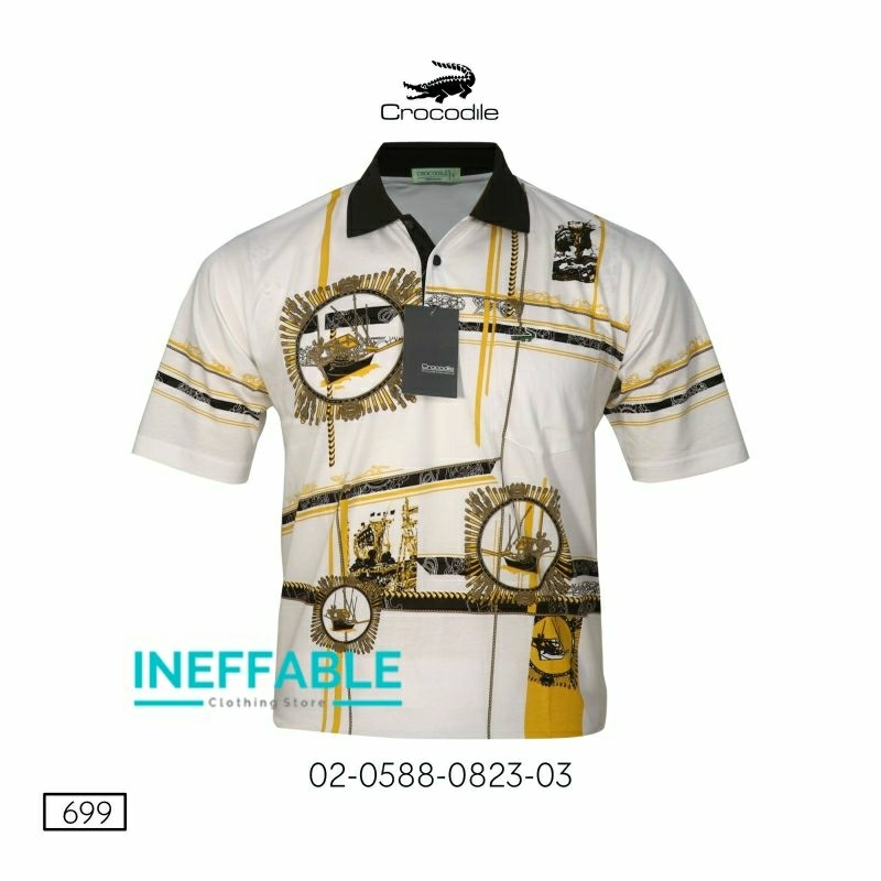 kaos kerah pria Crocodile Hijau - 0823