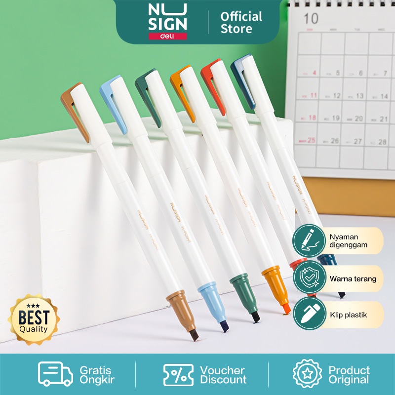 

Nusign Dual Highlighter / Penanda Dua Tip Isi 6 NS701-2