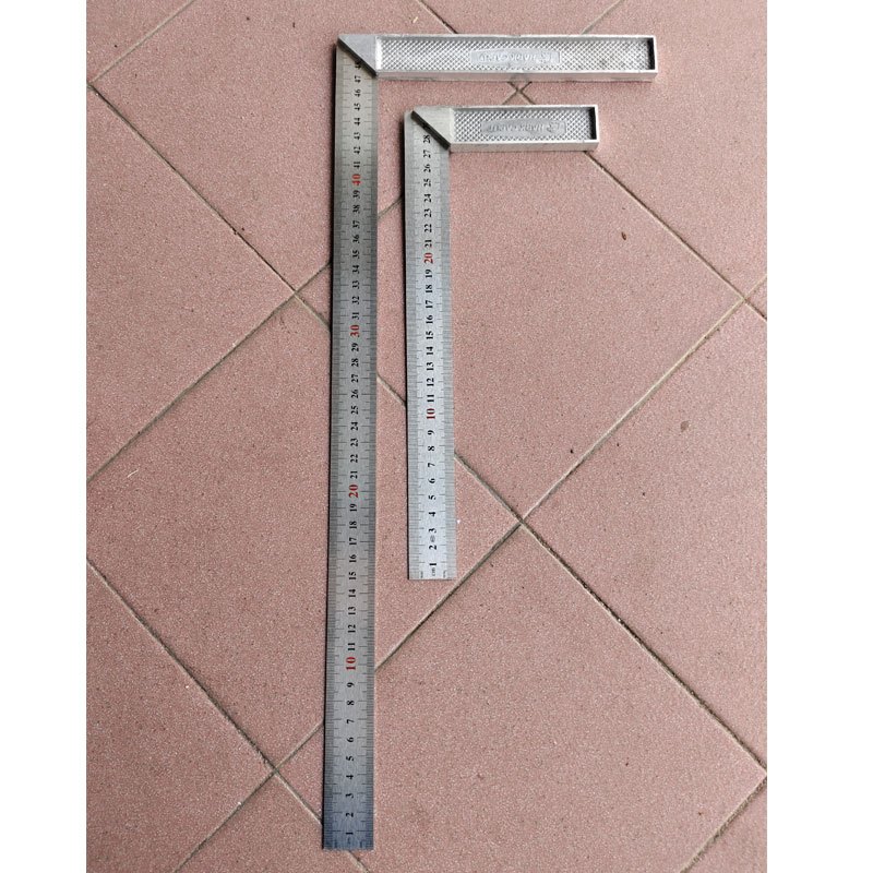 Penggaris Siku L 30CM /50CM Mistar Garisan Siku Tukang Stainless Steel