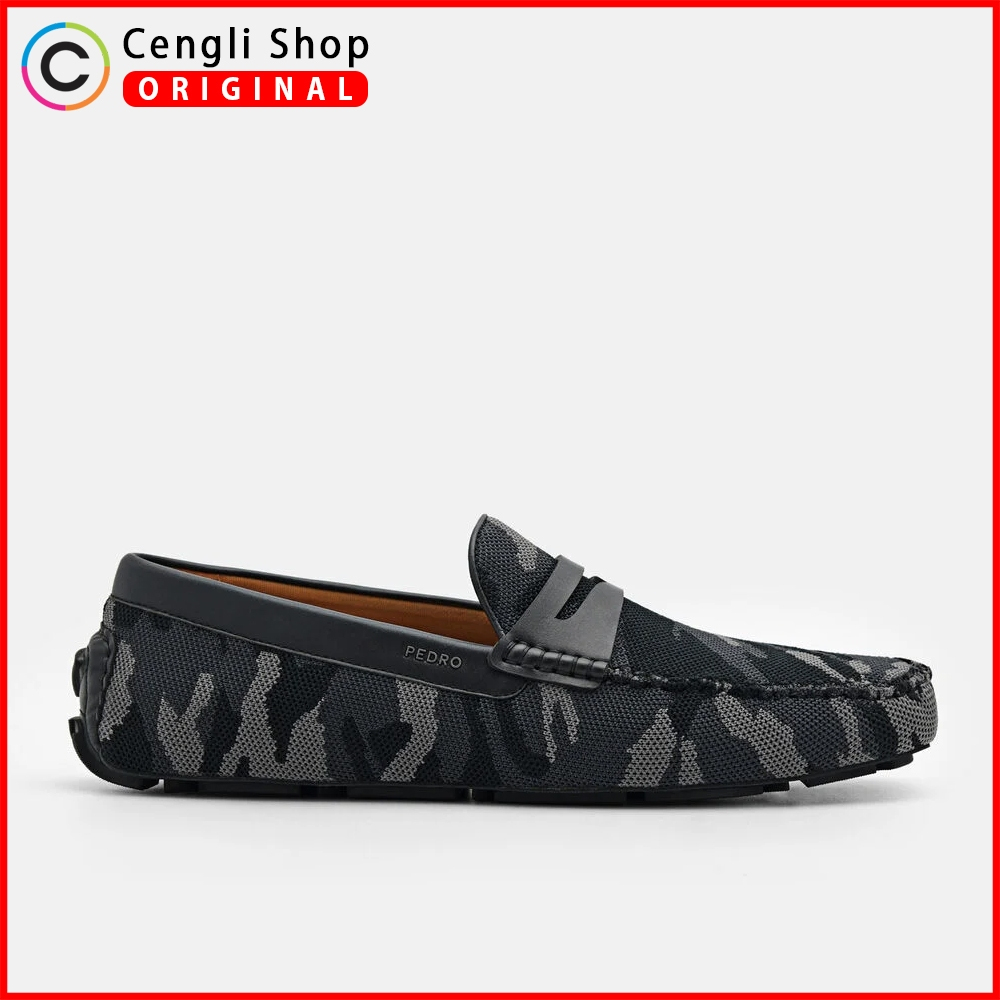 PM100 SEPATU PEDRO PRIA ORIGINAL CASUAL SEMI FORMAL BRANDED ABU TUA