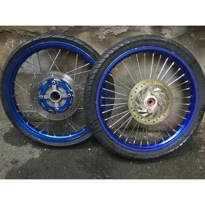 Velg ninja r ninja rr 150 pelek merk rossi jinfei kawasaki tromol depan trusty belakang variasi plus