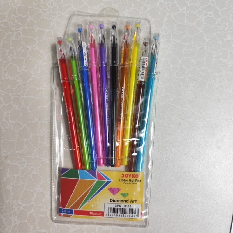 

Color Gel Pen/Pulepen Warna/ Pena Joyko GPC-309S Isi 10 Pcs/ 0.5 mm