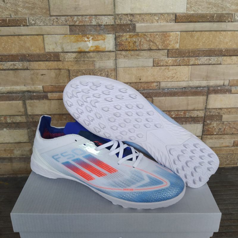 Sepatu Futsal Adida F50 Adizero White Blue Truf IC