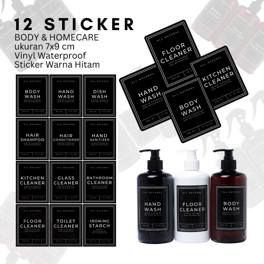 

Stiker Body & Home Care Satuan , Vinyl Doff Waterproof 7x9 cm