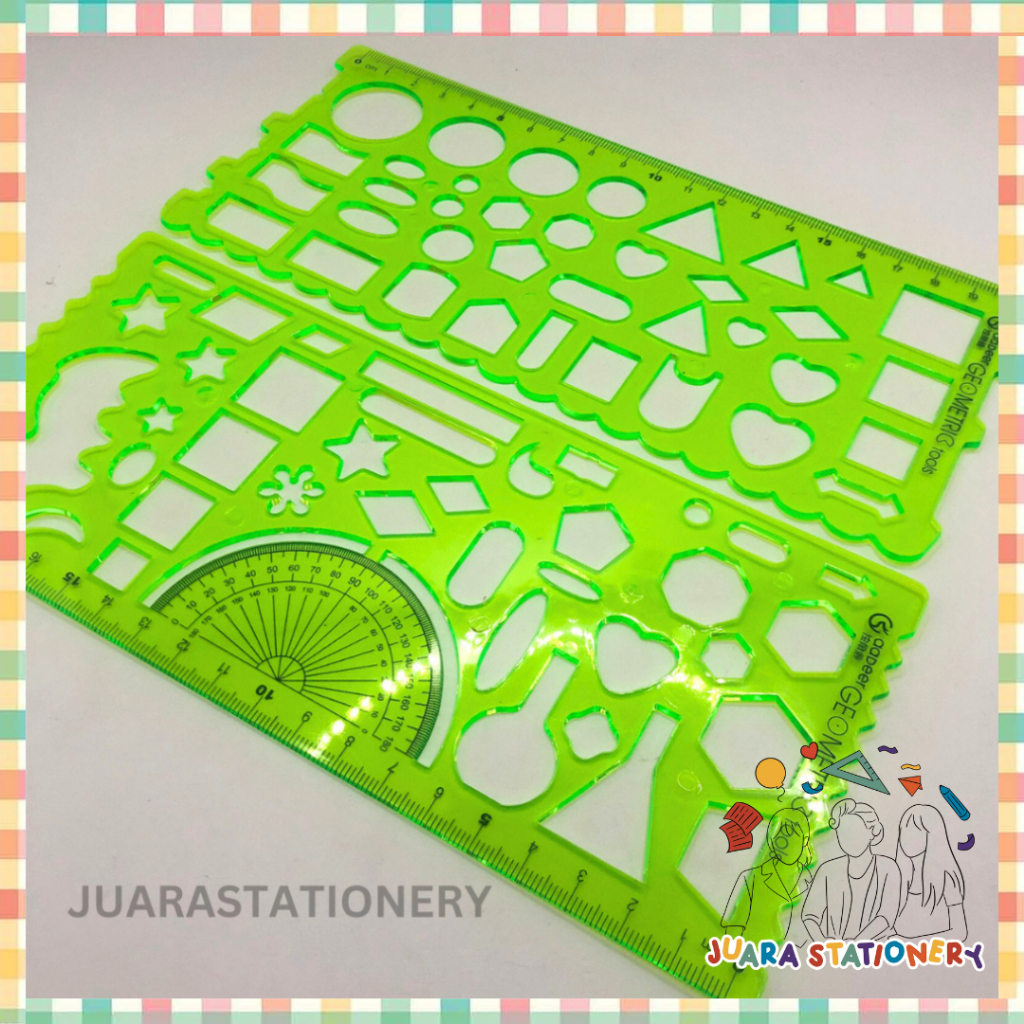 

(3031) Penggaris Bentuk / Penggaris Siru 20 cm isi 2 penggaris