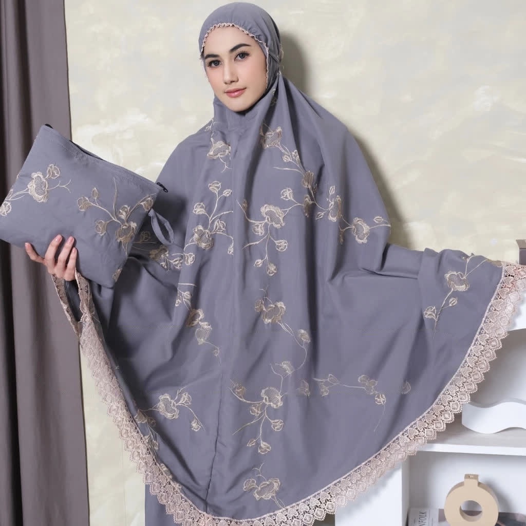 Mukena Akiffa Dewasa Premium Bordir renda Mewah/mukena model elegan terbaru
